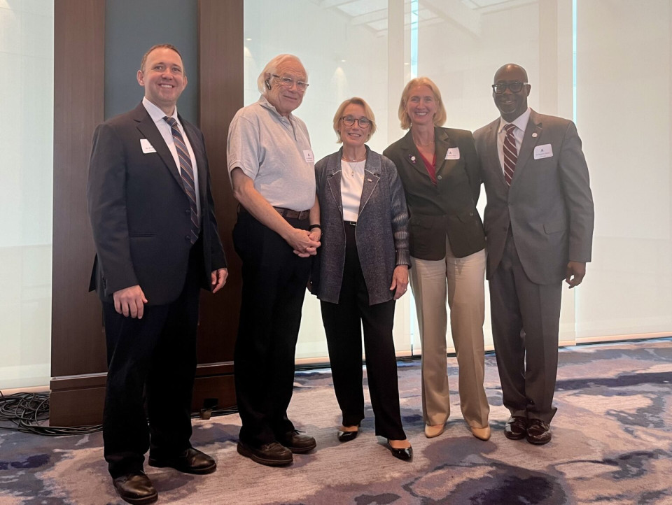 (pictured left to right) Dr. Brian Hurley (ASAM President), Dr. C. Frederick Lord, Senator Maggie Hassan, Dr. Audrey Kern, and Dr. Stephen Taylor (ASAM President-Elect)